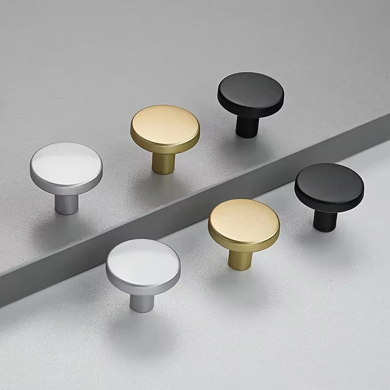 6PCS Metal Circular Cabinet Handles - Suitable for Kitchen, Bathroom, Dressing Table, Bedroom Wardrobe, and Foyer Storage Cabi