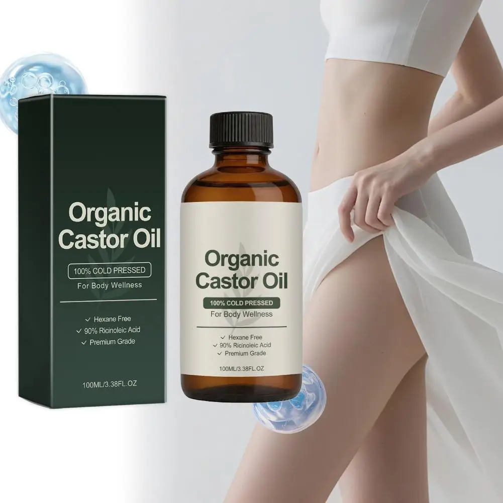 Castor Oil Body Moisturizer Massage Oil 100ml,Deep Hydration Nourishing Dry Skin Relief Body Oil Improve Skin Smooth Skin Lines