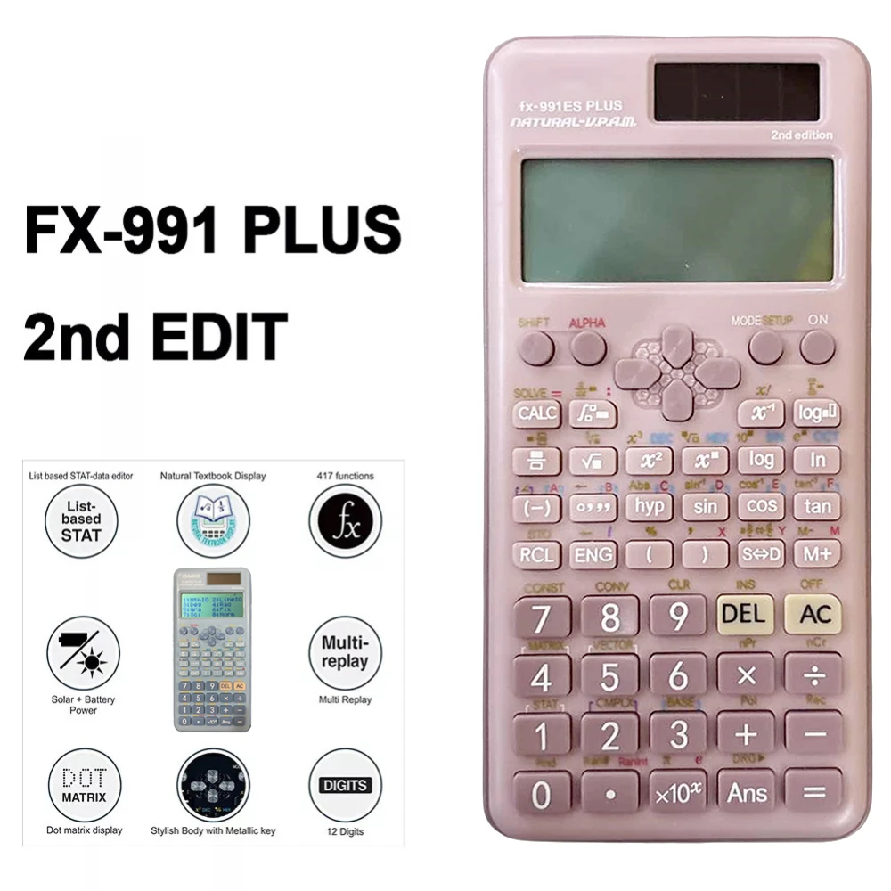 991EX/FX-991ES PLUS/FX-82MS Scientific Calculator Digital Large Display For High School University Solar Scientific Calculator