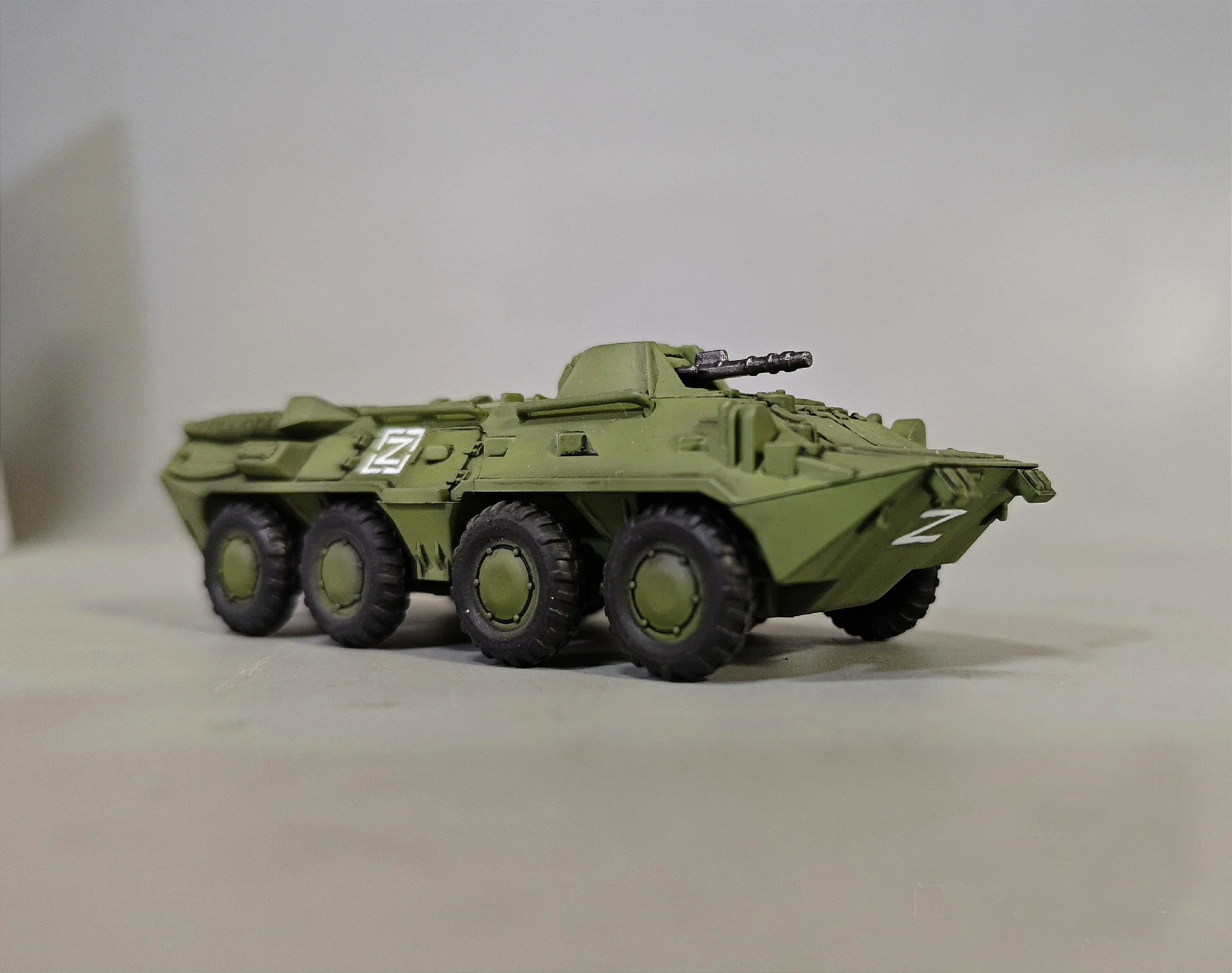 1/72 Model of a Russian BTR-80 armored vehicle, finished model