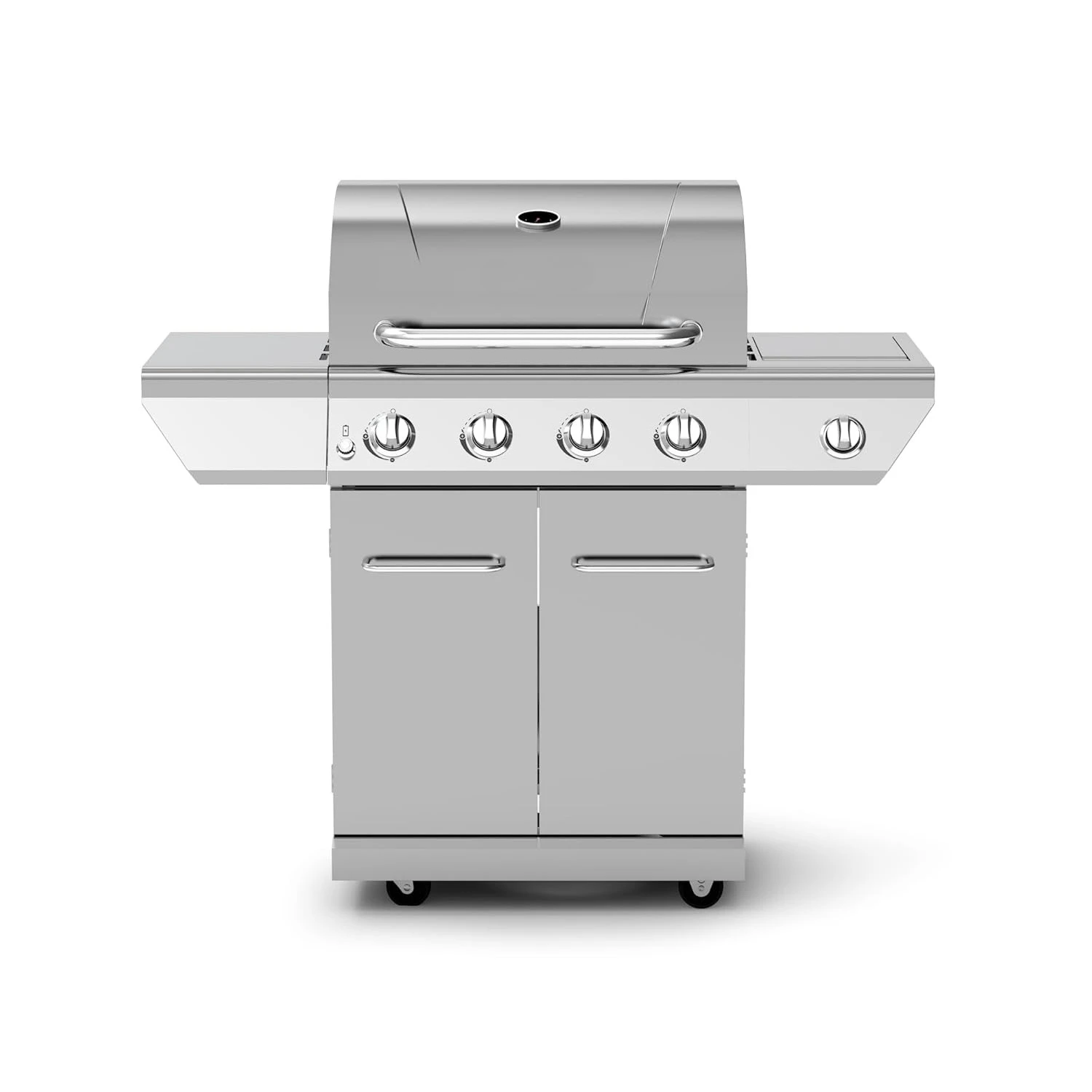 

4-Burner Propane Gas Grill in Stainless Steel with Side Burner, 60000BTUs, 626 sq. in. Cooking Space, Perfect, Customized