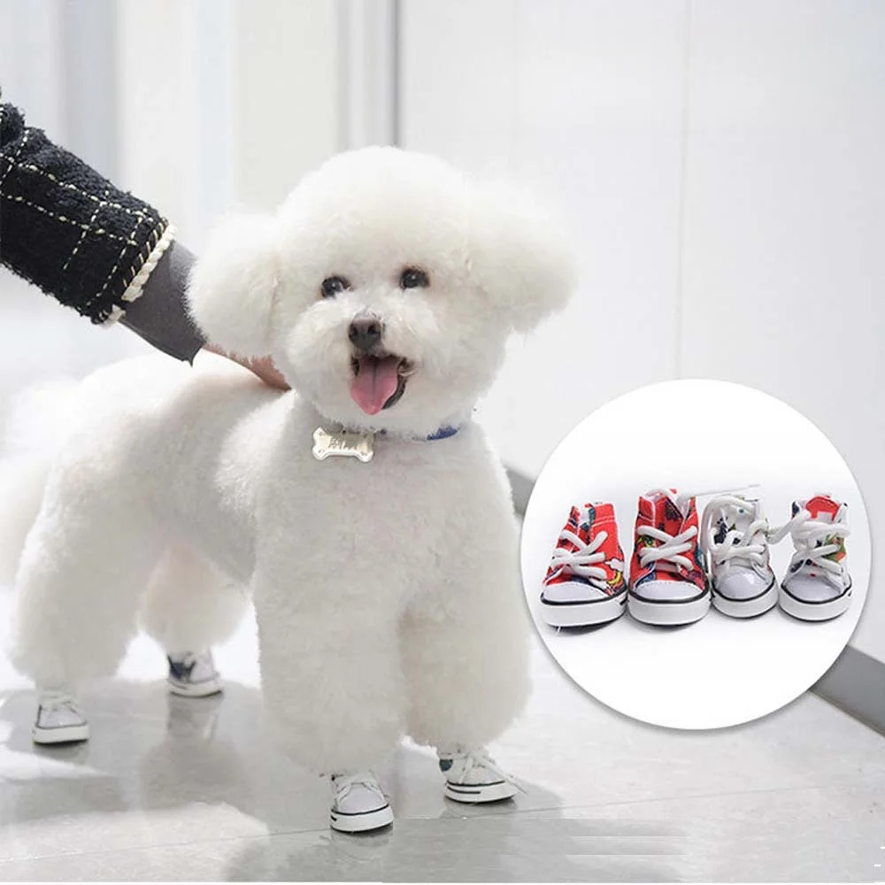 Lightweight Wear-Resistant Canvas Material Anti-Slip Design Camo Textile Dog Sports Shoes