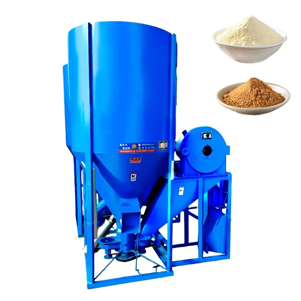 

Vertical Animal Chicken Feed Mixer Crusher/New Type Fertilizer Crushing Mixing Set/Hot Selling Grain Poultry Food Grinding Mill