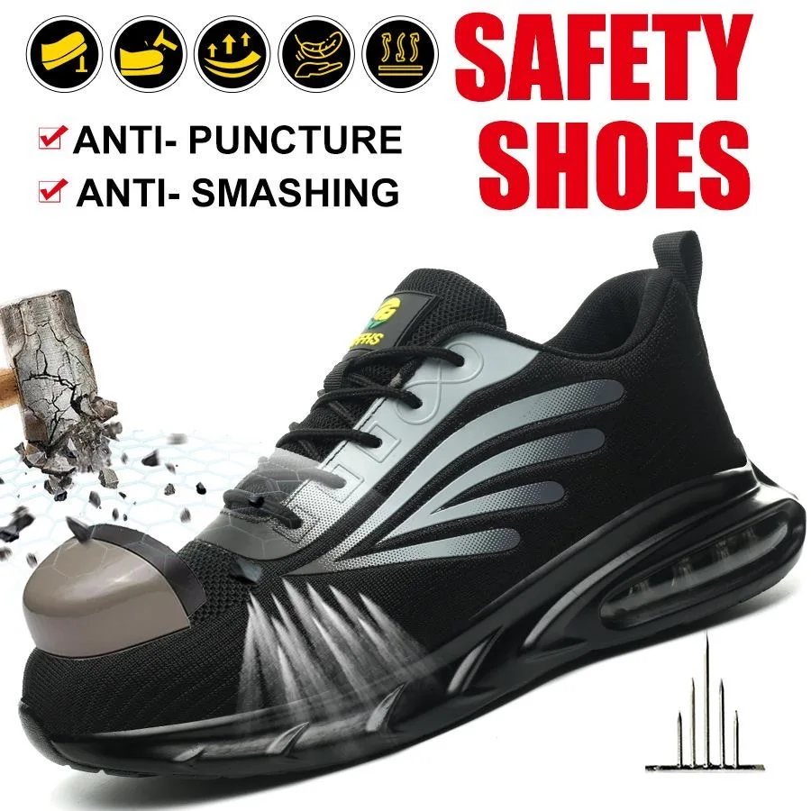 أحذية أمان رجالية سوليد أحذية عمل امرأة خفيفة الوزن تنفس الصلب تو أحذية رياضية مع حماية مكافحة تحطيم Stabbing35-42