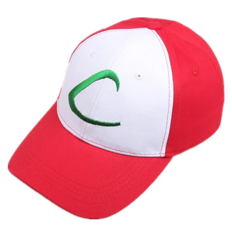 Ash Ketchum Cosplay Hat Embroidery Baseball Cap Adjustable Cartoon Hat Pet Elf