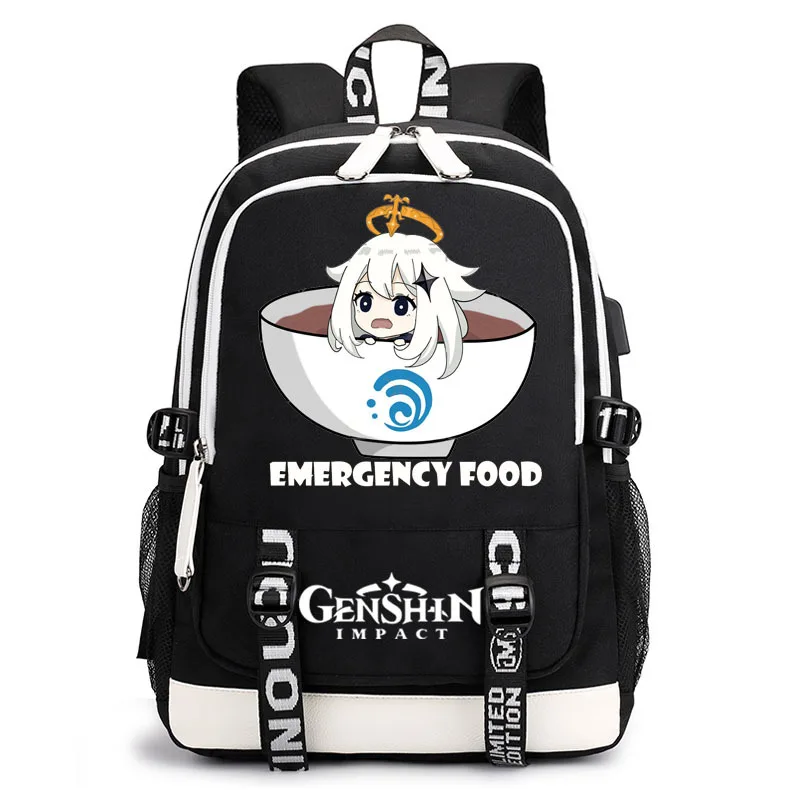 Anime Genshin Impact Backpack Boys Girls Oxford Waterproof Cartoon School Bag Women Men Black Blue Outdoor Travel Laptop Bag