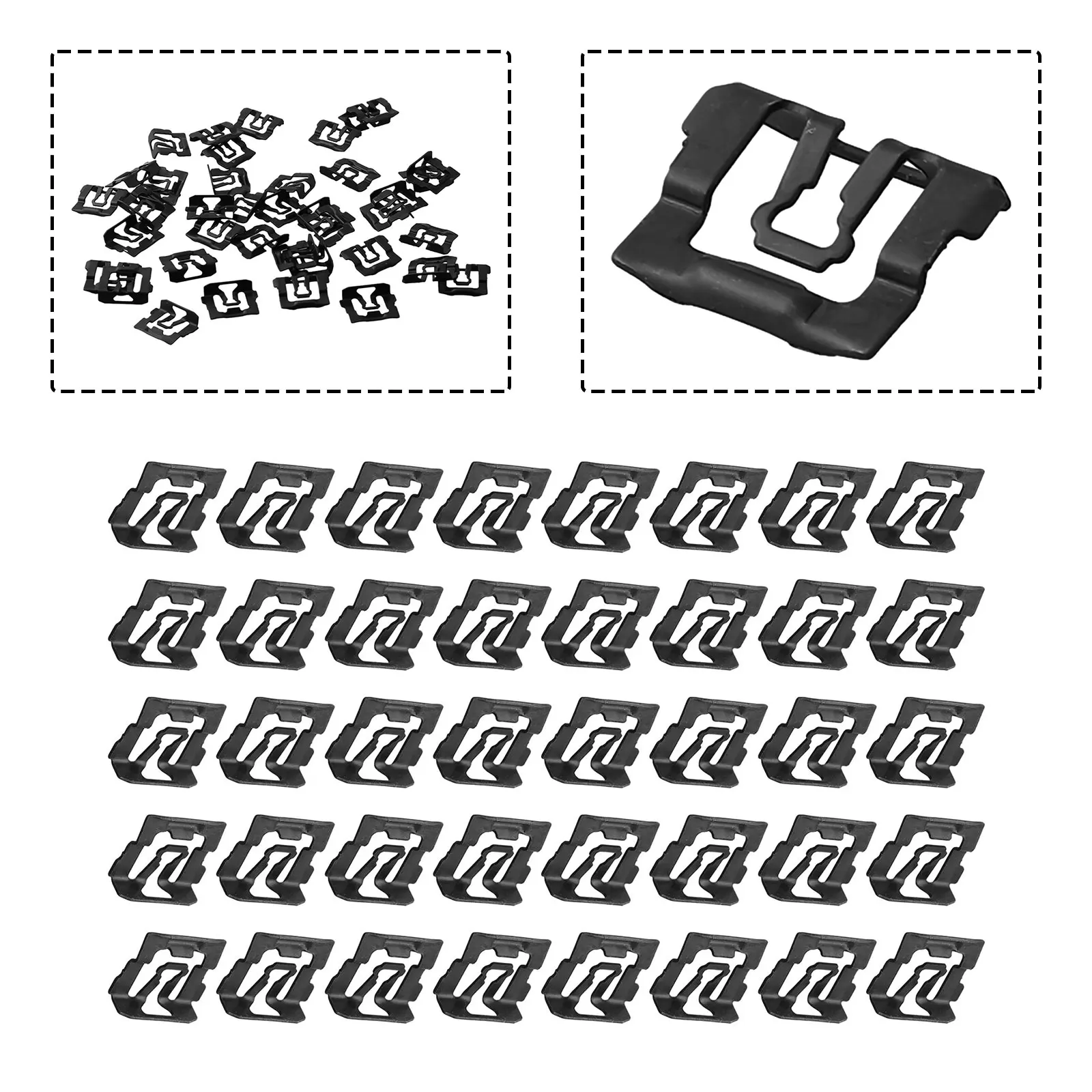 Clips de garniture de véhicule pour pare-brise et lunette arrière Ford 6493, lot de 40 clips en acier inoxydable pour montage avant et arrière
