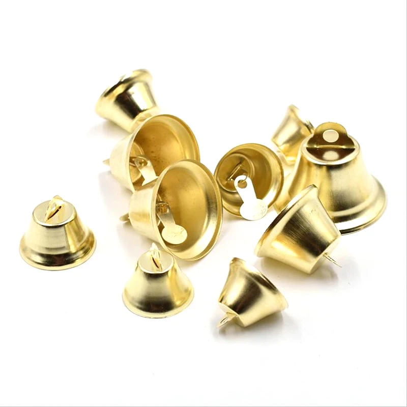 10Pcs 10mm, 14mm, 25mm, 38mm Small Jingle Bells Metal Bells Christmas Tree Party Decoration DIY Craft