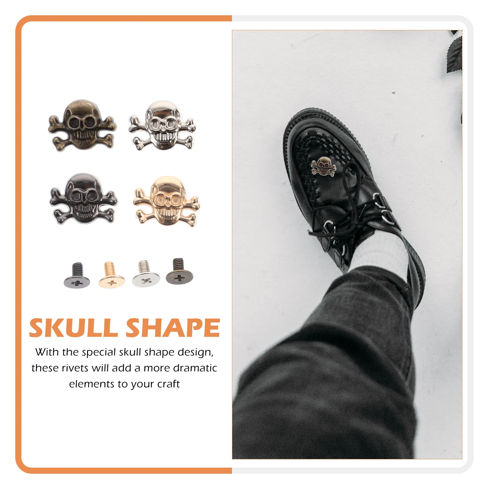 

Skull Rivets Studs Halloween Craft Accessories Diy Clothing Shoes Bags Punk Spikes Ghost Head Rivet Set Decorative