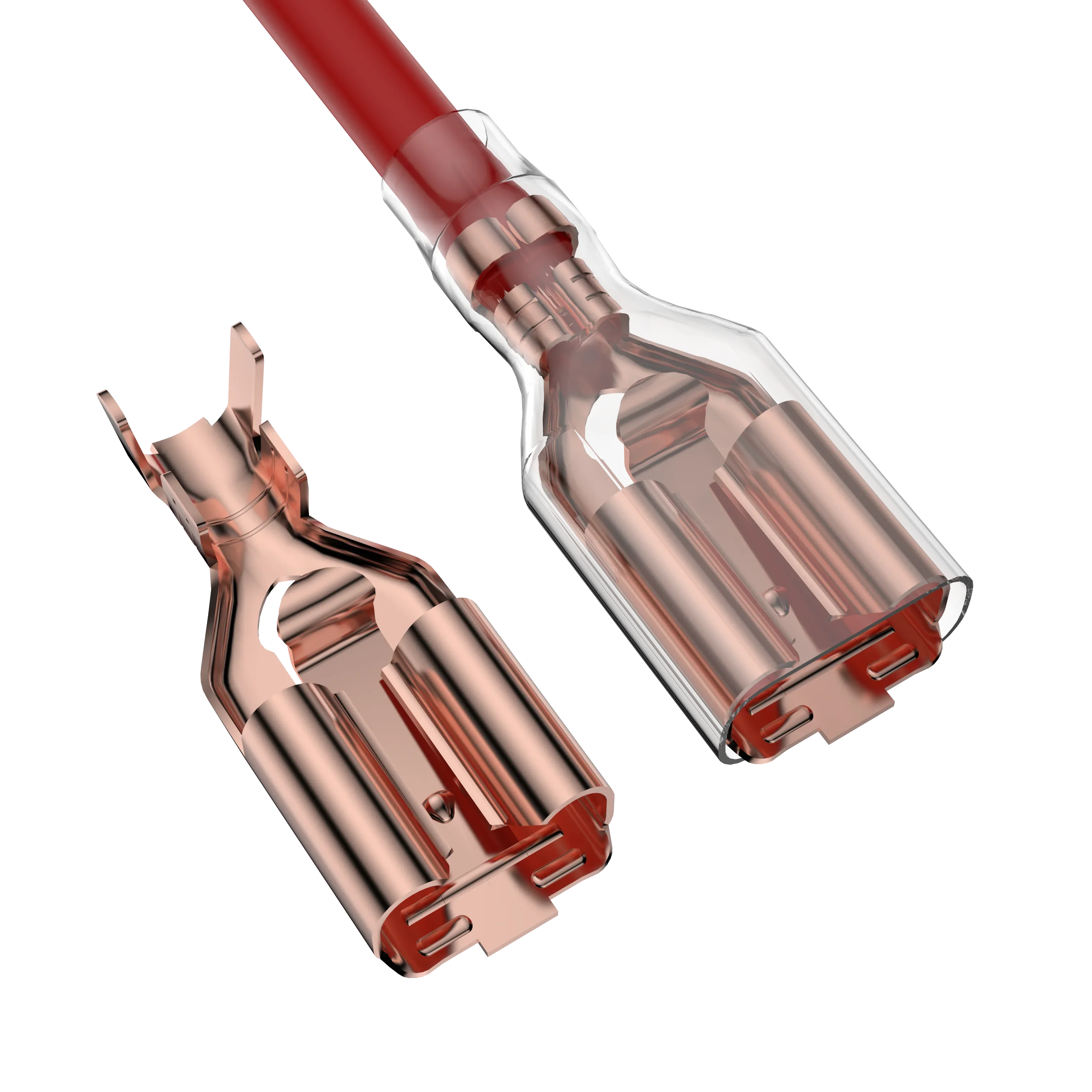 10000PCS 4.8mm Flat Push-On Cable Shoe Phosphor Copper Wire Ear Insert Terminal Tongue Width 4.8 Cable Crimp for IEC