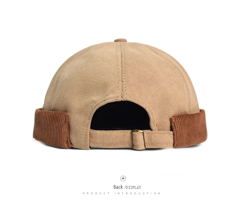 Y2K Vintage Beanie Mütze ohne Visier Docker Brimless Hüte Retro Dome Cord für Männer Frauen Hip Hop Streetwear Winter Herbst Cap – Detail 4