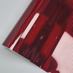 High Glossy Red Rainbow 5D Carbon Fiber Stickers for Car Film Cover Wraping Vinyl Wrap Decals for Vehicle Wrapping Foil Adhesive