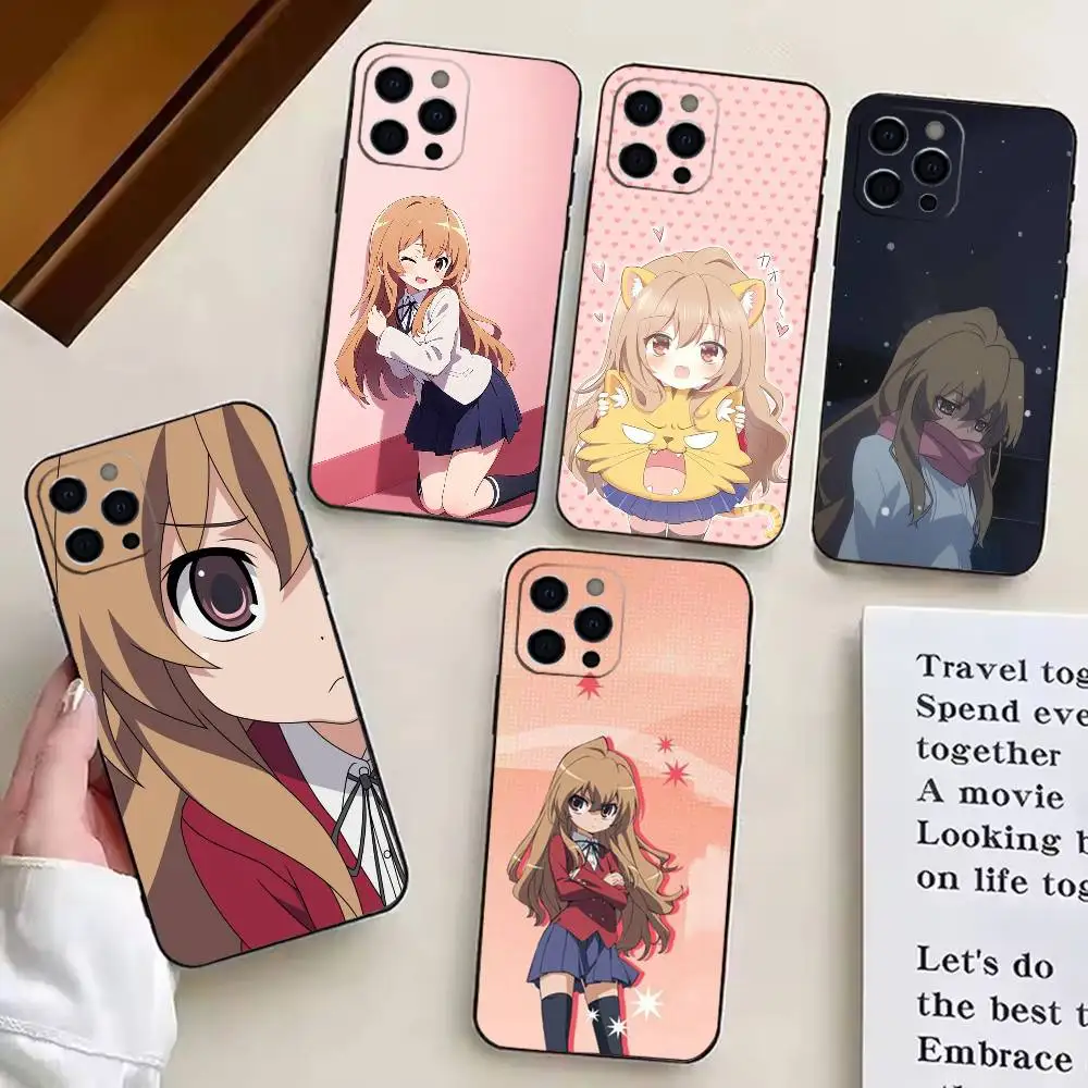 

Anime Toradora Aisaka Taiga Phone Case For iPhone17,16,15,14,13,12,11 Plus,Pro Soft Silicone Black Cover