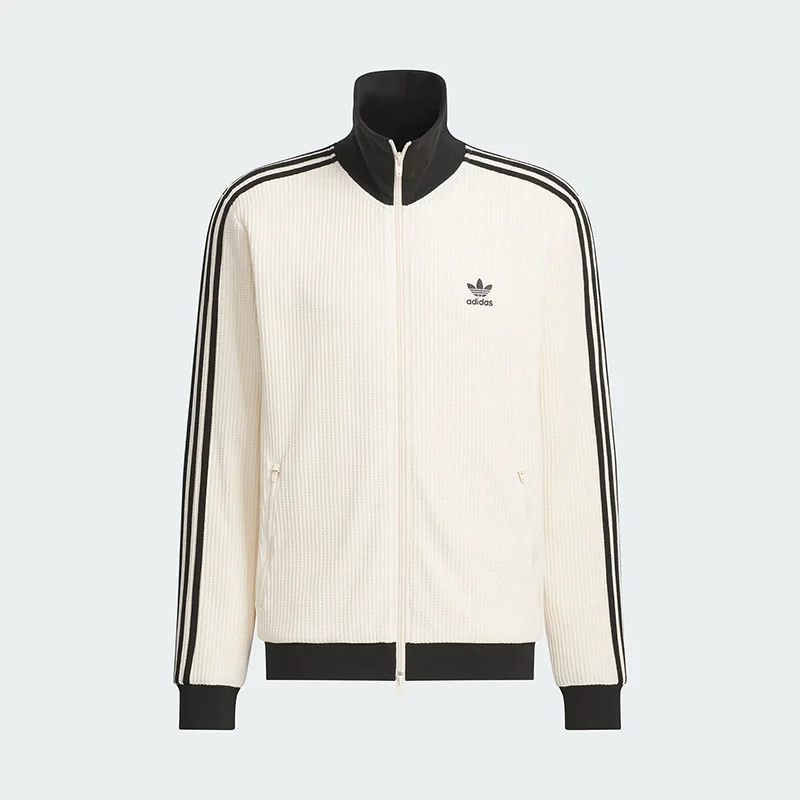 2026 Sport Adidas Originals Knit Jacket JW0109 Slim Fit Full Zip Stand Collar Casual Coat