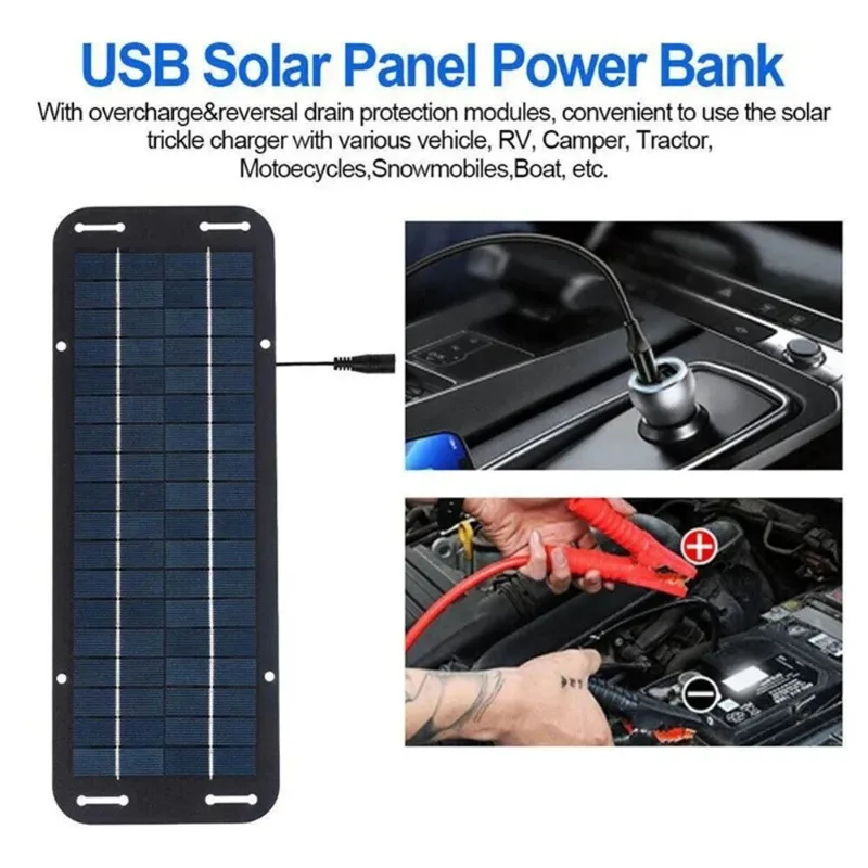 12V Solar Panel Kit IP65 Waterproof Solar Trickle Charger Portable Solar Powered Charger Kit High Efficiency Car Battery Charger - view 3