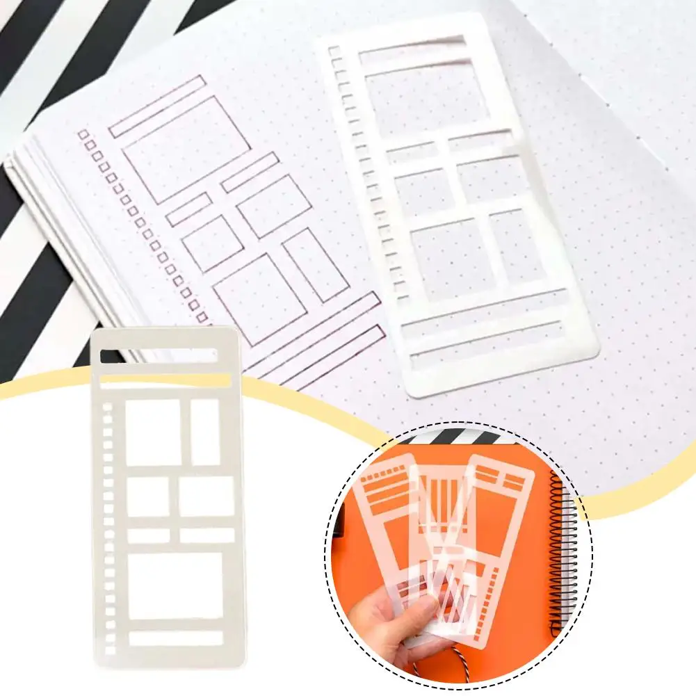 1 Buah Alat Perekam Perlengkapan Kantor Penggaris Templat Perekaman Fleksibel Penggaris Templat Dapat Digunakan Kembali Tipis Warna Transparan