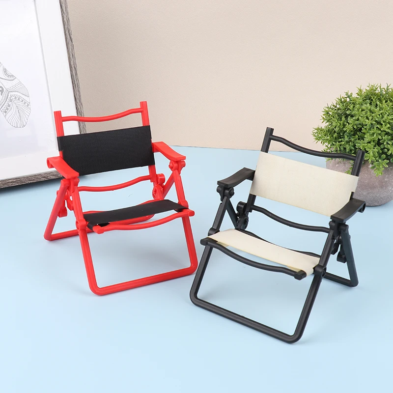 Silla plegable de simulación para casa de muñecas, muebles de juguete para decoración de casa de muñecas, accesorios en miniatura, 1 piezas, 1:12