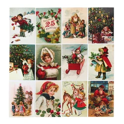 12pcs Christmas Postcards Merry Christmas Decoration for Home 2024 Xmas Postcards Xmas Ornament Navidad Natal New Year Gift 2025