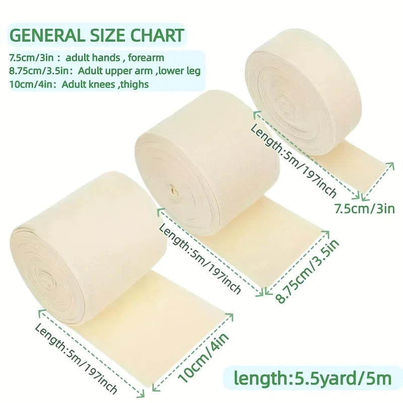 1 Roll Compression Stretch Wrap Elastic Bandage | Suitable for Arms and Legs, Comfortable Elastic Gauze Roll