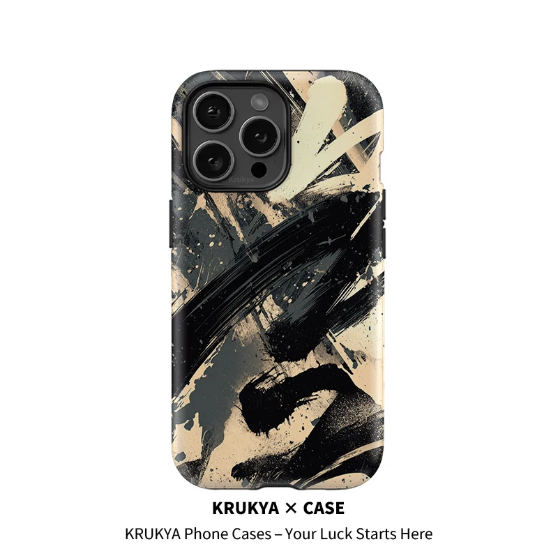 Krukya الفن اللوحة سيليكون لينة جراب هاتف آيفون 17 16 برو ماكس 11 12 13 14 15 XS XR X SE 2020 غطاء أكريليك مقاوم للصدمات