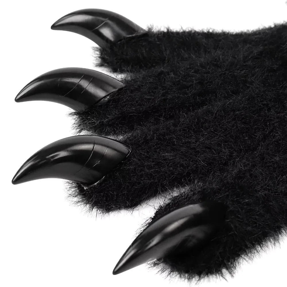 Cute Silicone Meat Pad Animal Paw Gloves Long Nails Cat Claw Mittens Solid Color Cosplay Ghost Claw Props Cosplay Costume