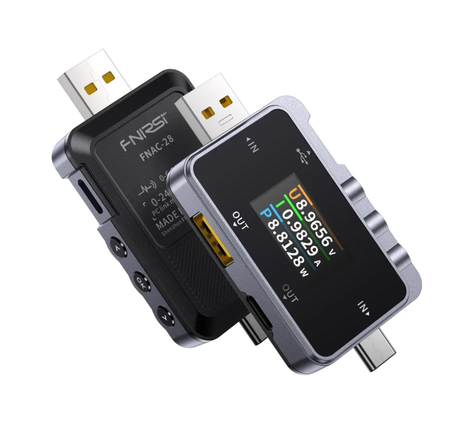 FNAC-28 USB Tester Multimeter 1.06" Screen, 6.5A Bidirectional Current, 156W PD/QC Fast Charge Detection, Cable Resistance Test