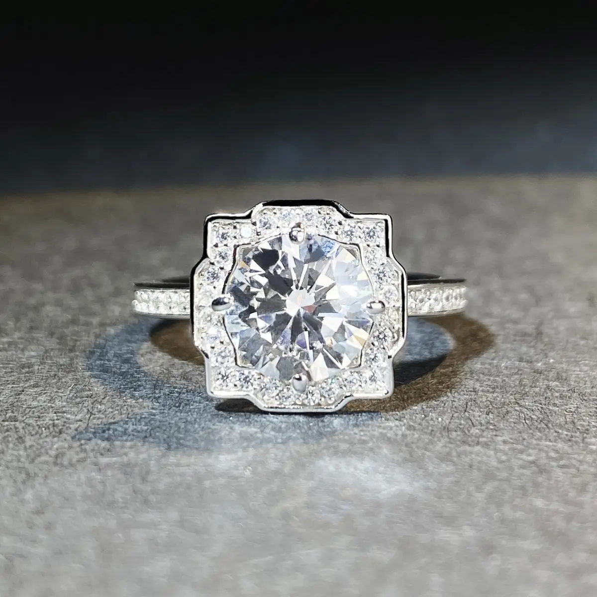 

925 Sterling Silver Moissanite Ring Women's Four Claw Classic Boutique Luxury Jewelry