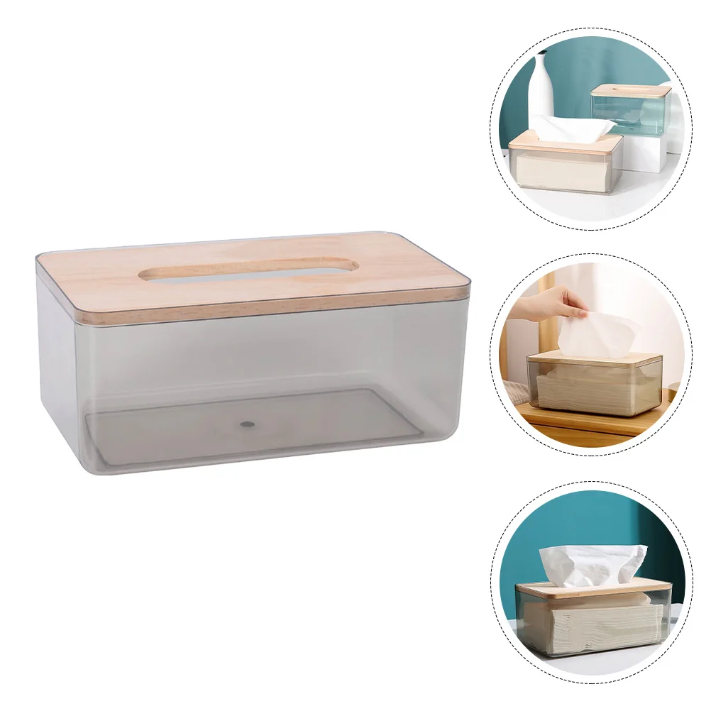

1Pcs Wooden Lid Storage Box Decorative Paper Case Nordic Napkin Box Versatile Home Accessory Creative Modern Shape Design Tidy