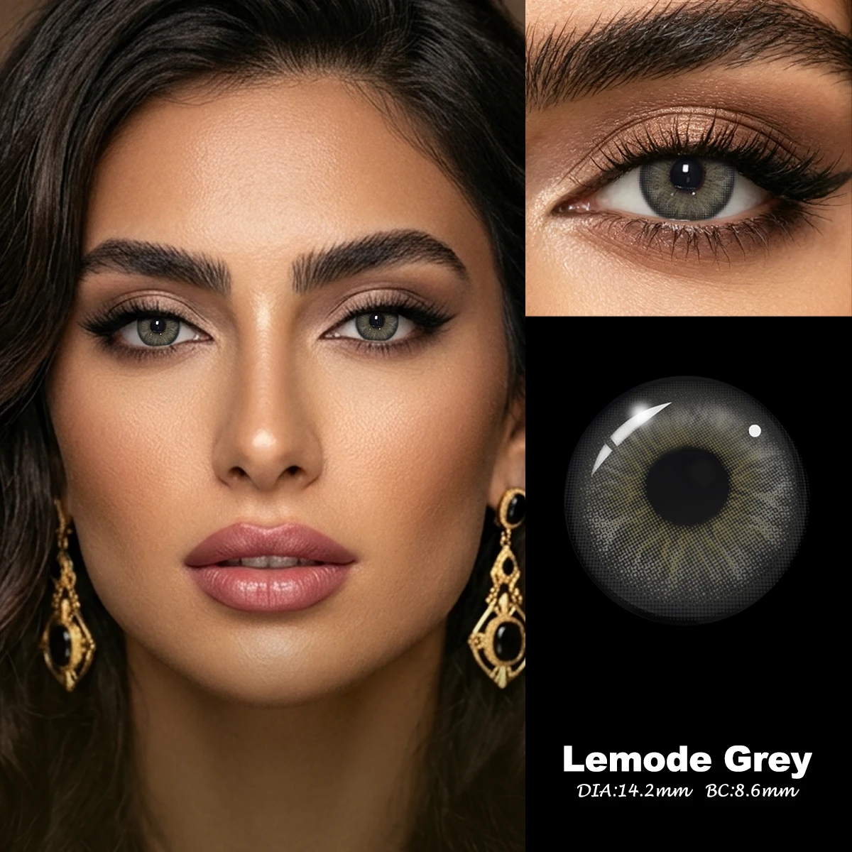 Lalens 14,5mm Farbige Kontaktlinsen für Kurzsichtigkeit Braun 6 Monate Nutzung Weiche Natürliche Augen-Schönheitsfarbkontaktlinsen für Tägliches Kosmetik-Make-up – Detail 14