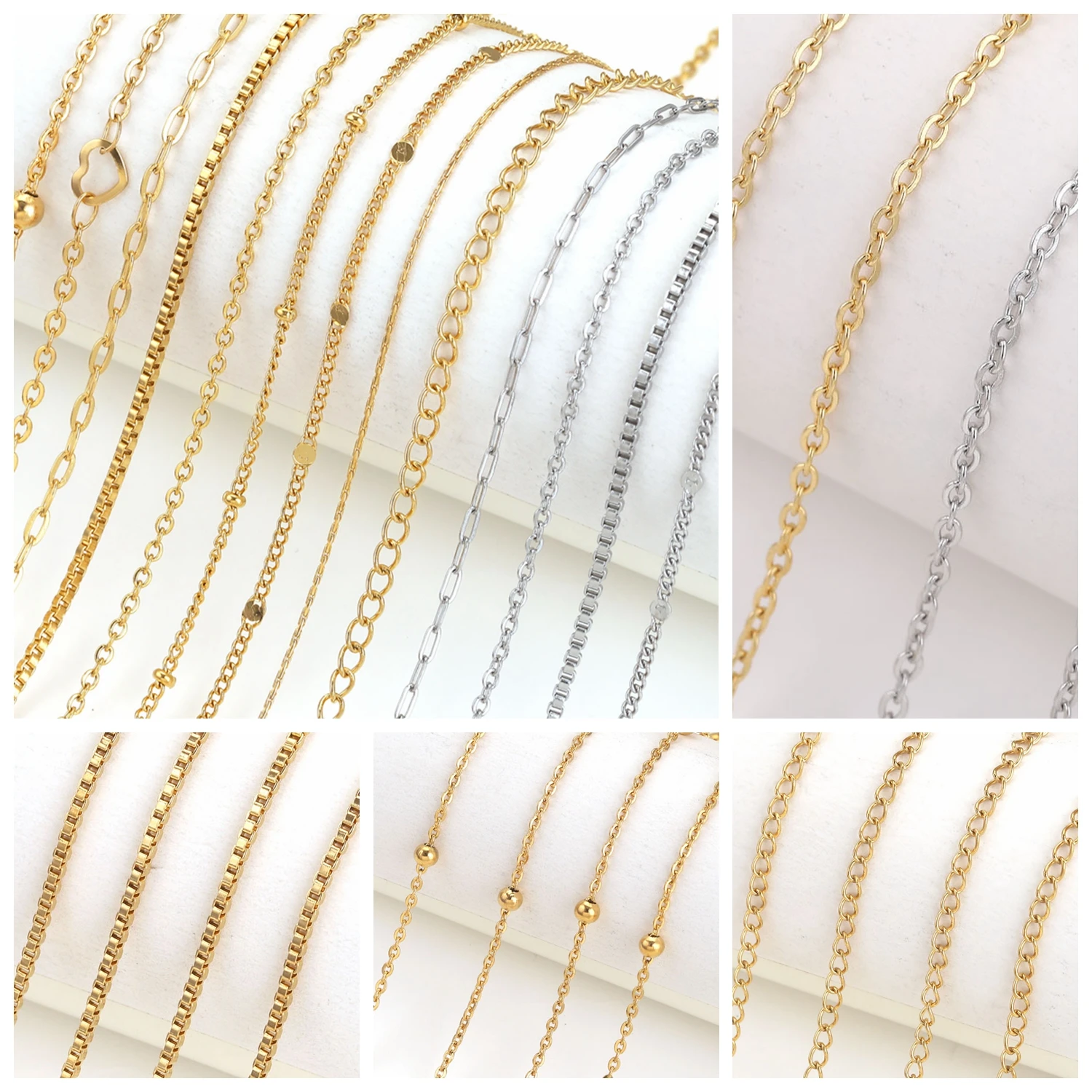 

2 Meters Stainless Steel Cable Chains for Necklace Bracelet DIY Jewelry Mkaing Chains Findings Jewelry Making Components Craft