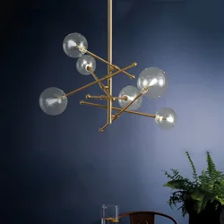 2024 LED Pendant Light With Glass Bubbles Globe Chandelier Lighting For Home Decor Dining Room / Living Room Winfordo Lighting