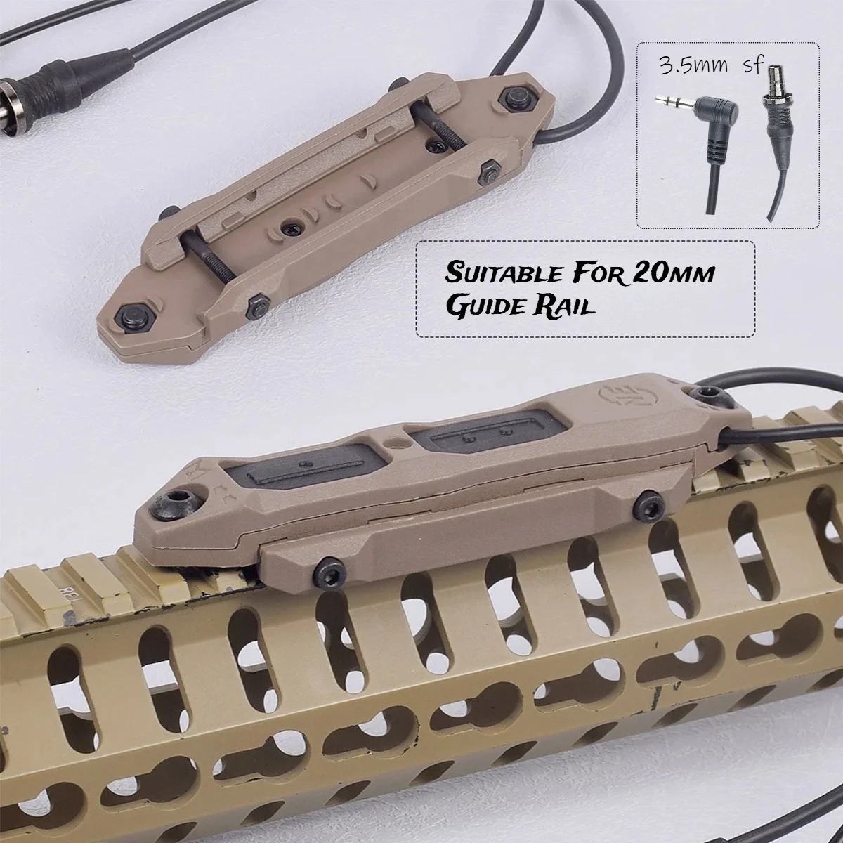 Tactical 3.5 SF Plug Pressure Switch Dual Function Button Remote Control Suitable Fit Keymod M-lok 20mm Guide Rail