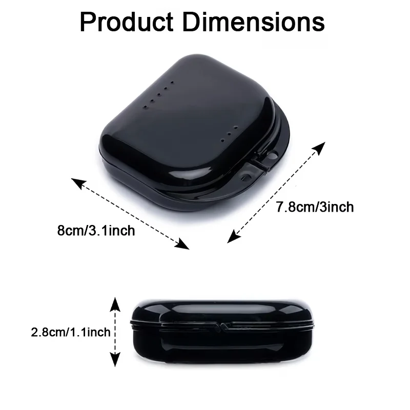 2PCS Leakproof Denture Storage Case with Secure Snap Closure, Compact Travel Holder for Dentures & Orthodontic Appliances