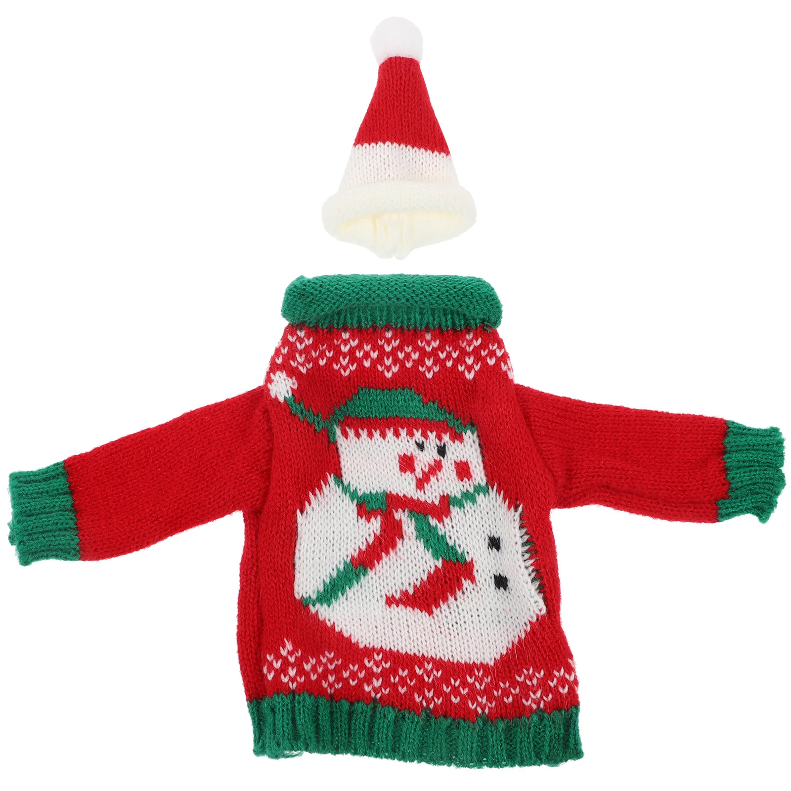 

1Set Wine Bottle Cover Christmas Wool Sweater Hat Red Reusable Washable Xmas Party Decoration Wine Bottle Sweater