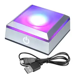 1 Set Light Base 6 Lights Modes Touch Switch Simple Operation Table Crystal Ball Display Base with Concave Surface Home Decor