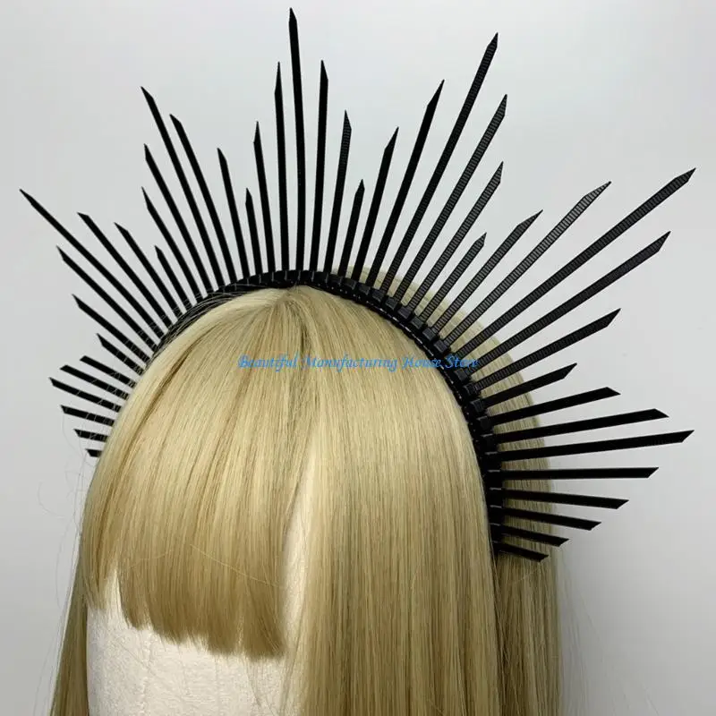 

E56A Gothic Tiaras Baroque Headband Princess Headpieces Crowns for Wedding Party