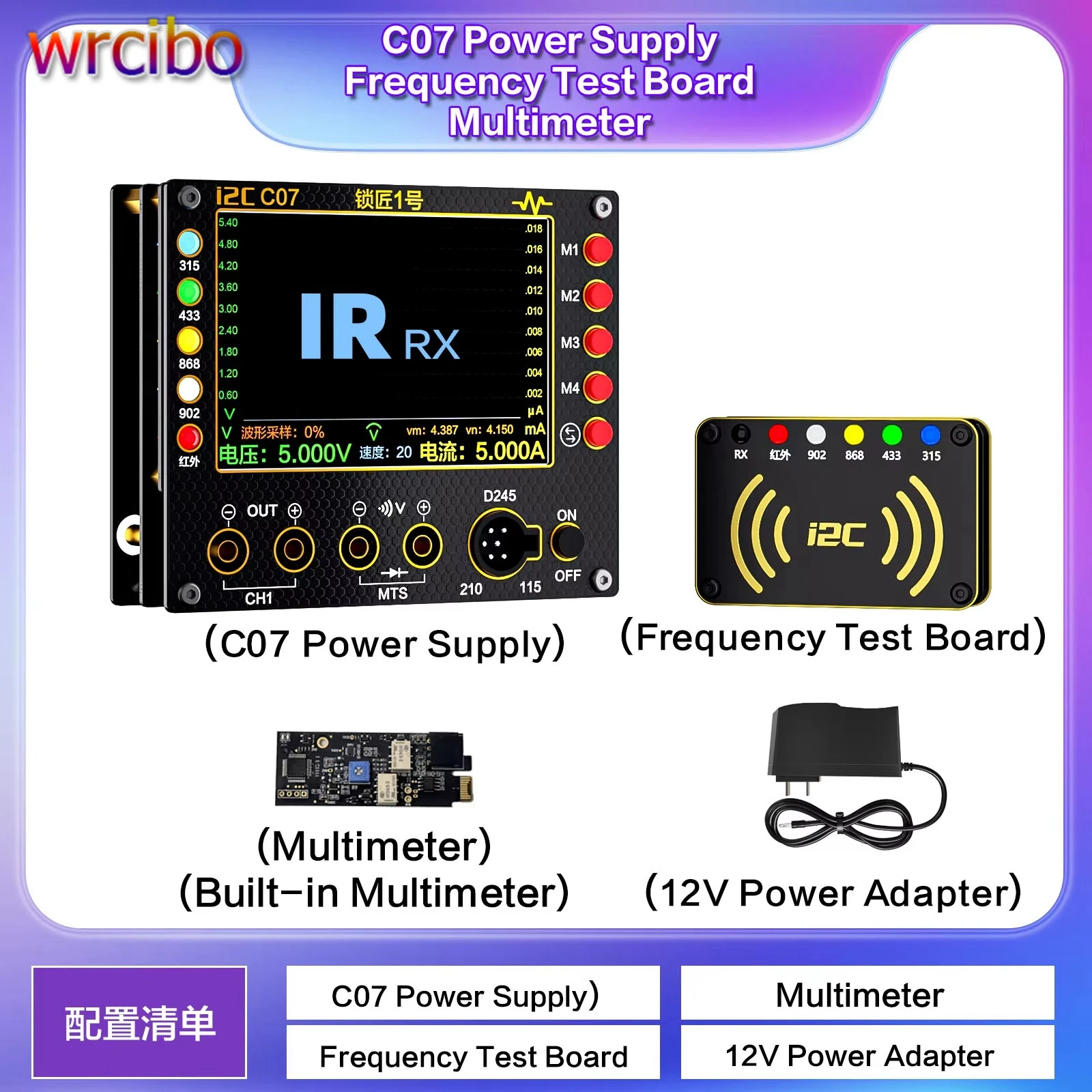 

I2C Мультиметр формы сигнала C07 Слесарь No 1, дистанционный ключ, игровая консоль, напряжение, ток, частота, ремонт, мониторинг, измерение диода