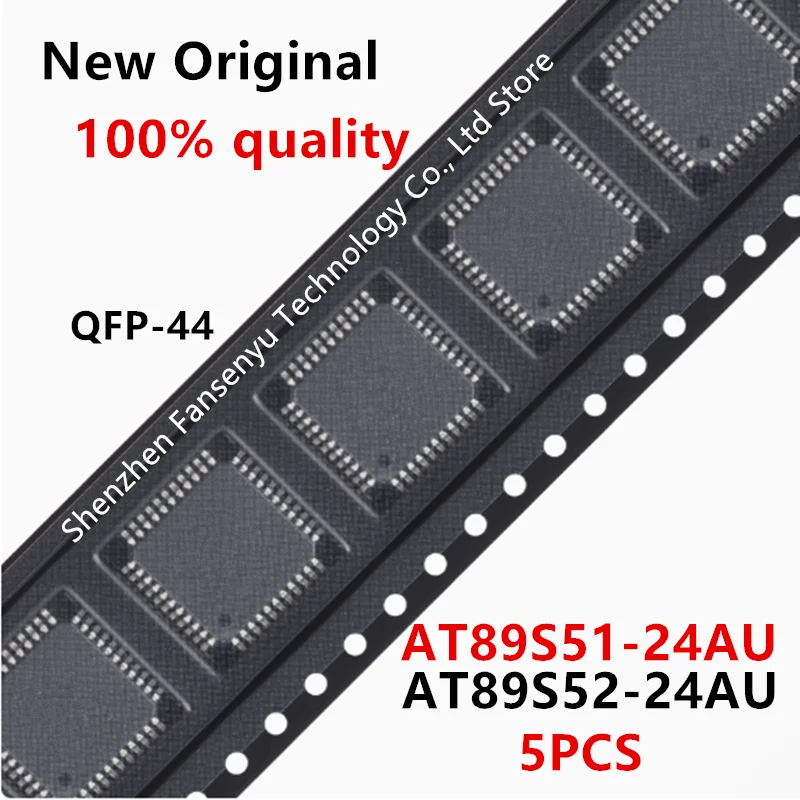 (5piece)100% New AT89S51-24AU AT89S52-24AU AT89S51 24AU AT89S52 24AU QFP-44 Chipset