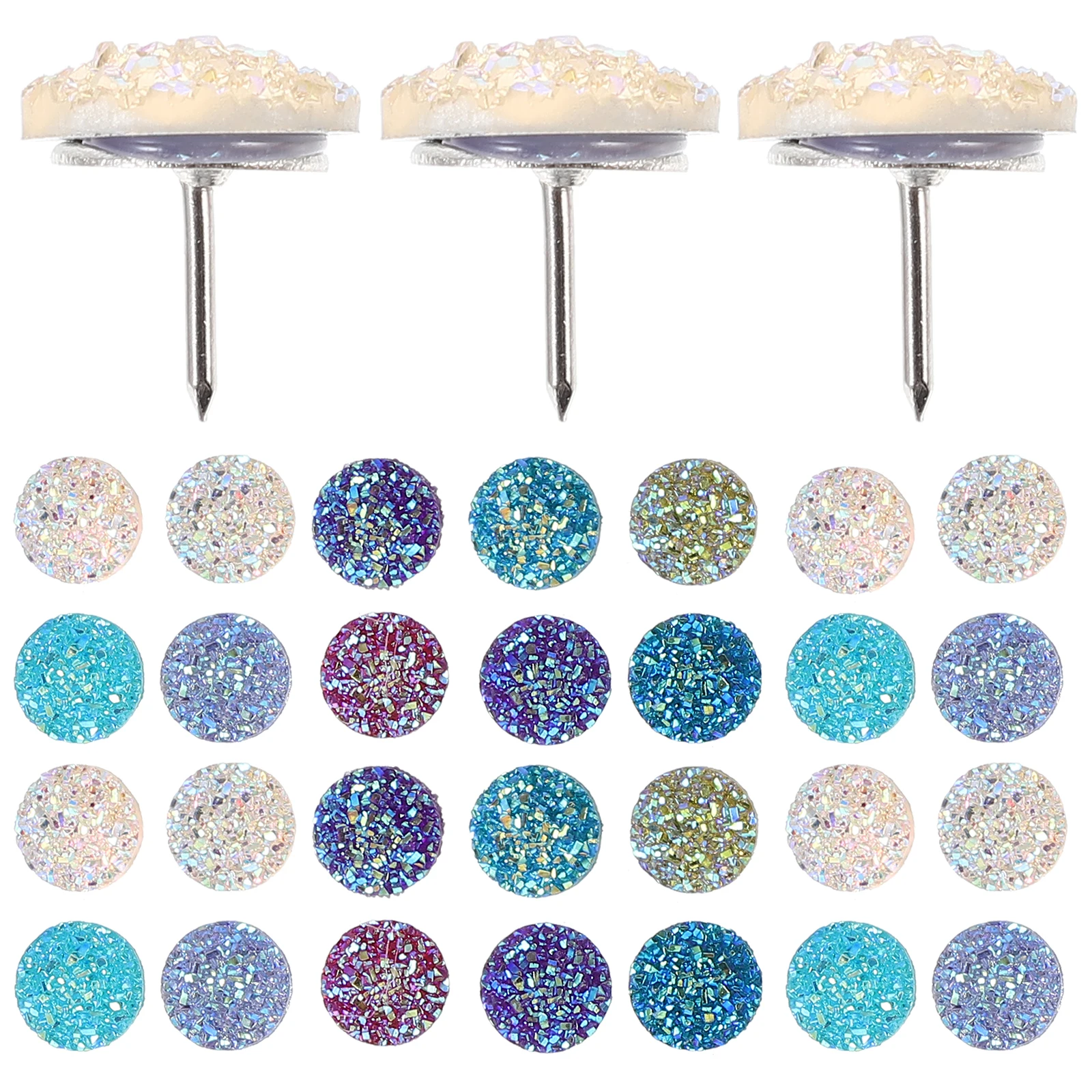 

30 Pcs Thumbtacks Mixed Colors Plastic Cork Board Accessories Home Supply Convenient Pushpins Home Supply