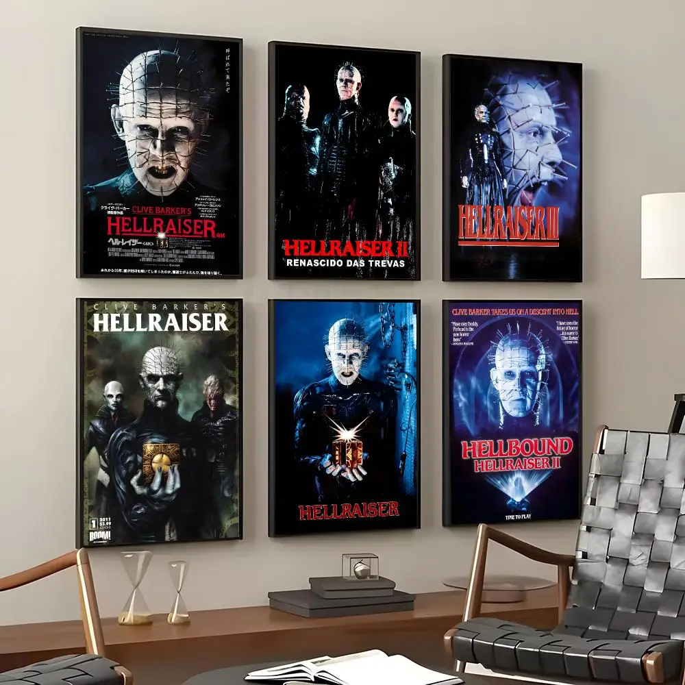 TV Series Hellraiser Poster Self-Adhesive Waterproof Wall Stickers, Coffee Bar Home Wall Decor