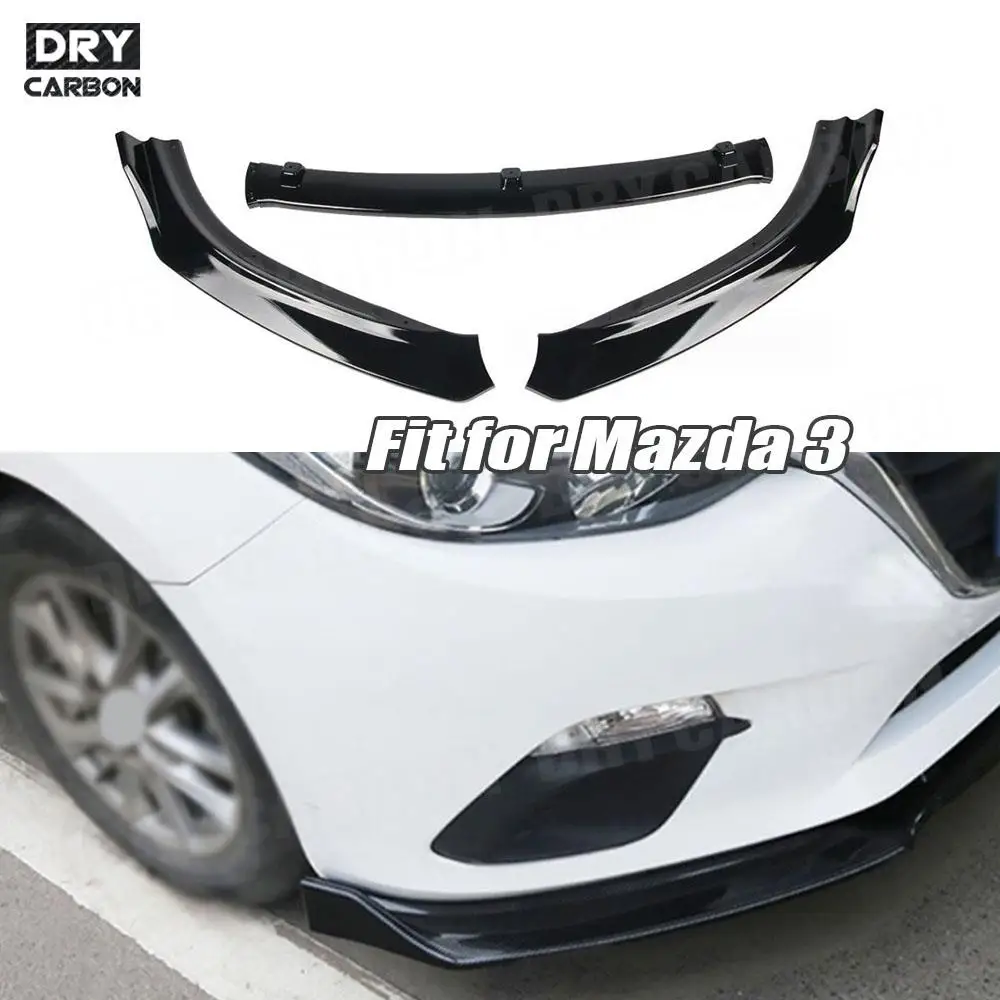 

ABS Front Bumper Lip Trims Chin Aprons Spoiler Car Bodykits Accessories for MAZDA 3 Axela 2014-2020