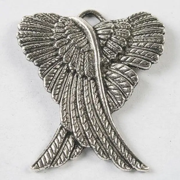 3pcs 45x40mm Alloy Charm angel wing pendant h3826