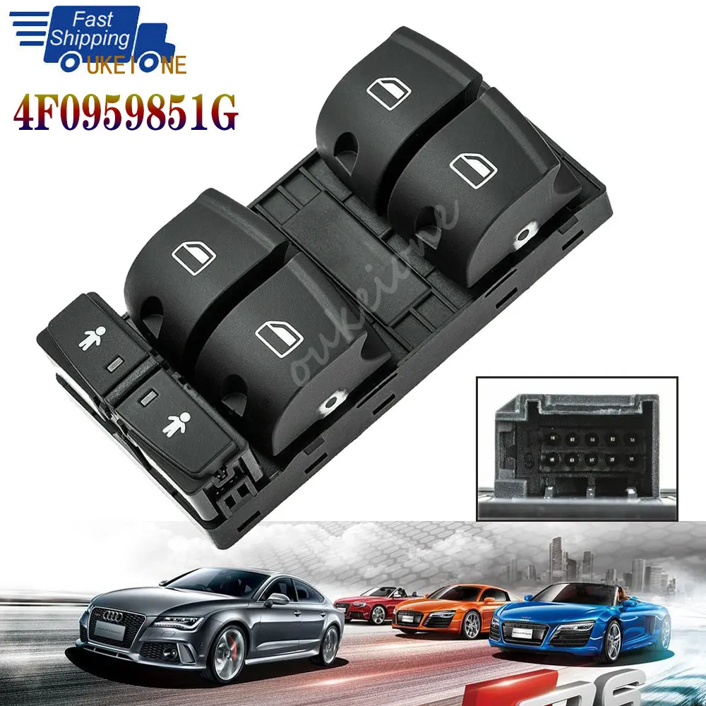 For Audi A6 Quattro Q7 S6 2007-2015 Front Left Electric Window Lifter Control Switch Regulator Button Car Accessories 4F0959851G