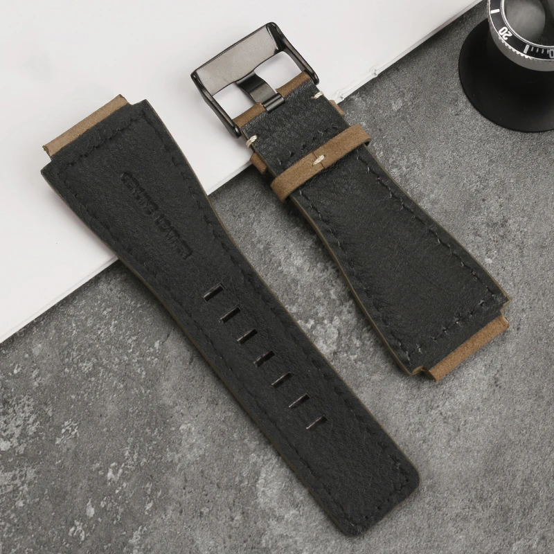 35X24 мм для Bell & Ross ремешок для часов BR мужской ремень для часов BR01 BR03 из коровьей кожи ремешок для часов браслет Bell Ross выпуклый силиконовый ремешок