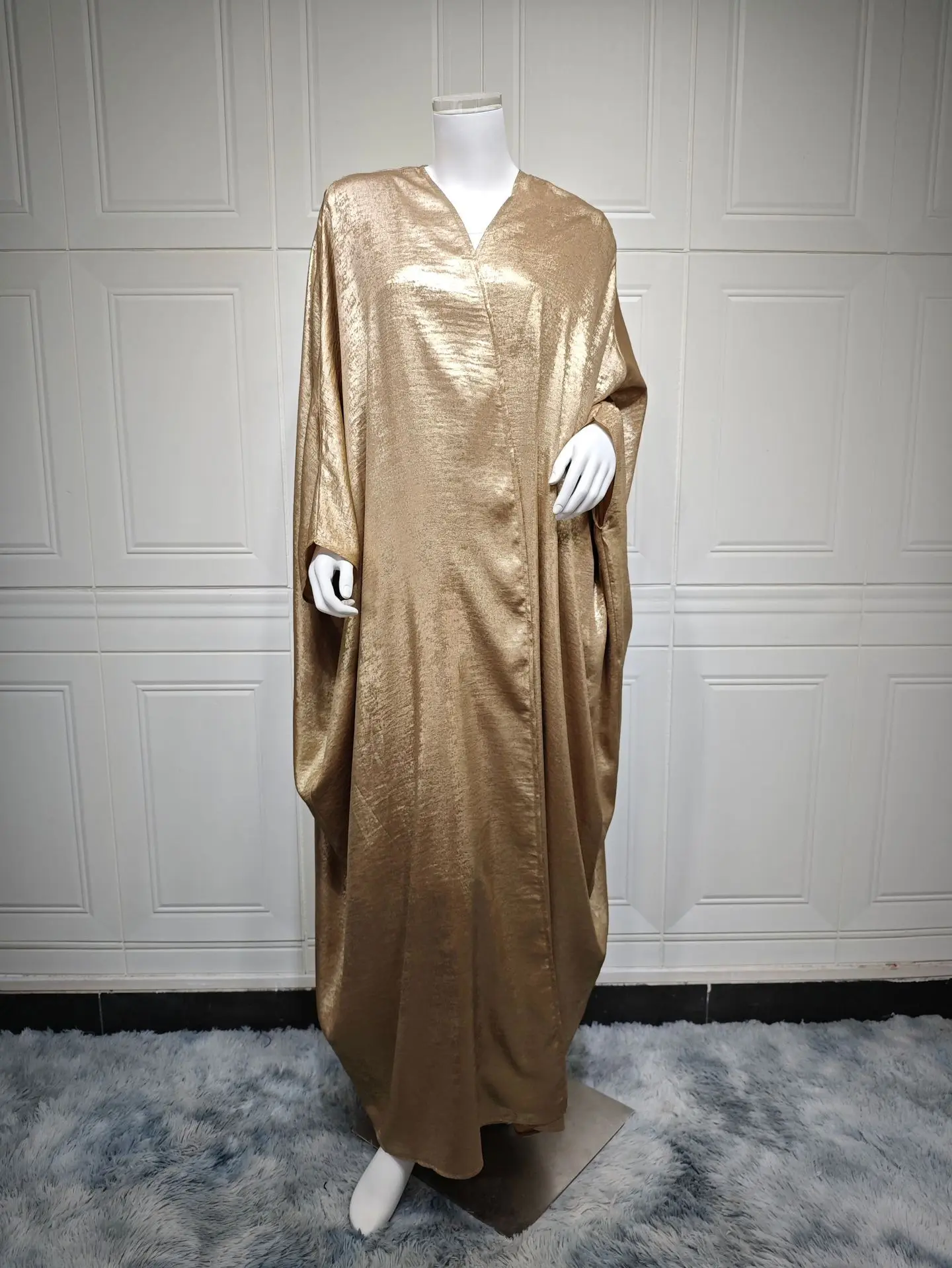 2025 Women's Elegant Casual Trendy Loose Plus Size Batwing Sleeve Cardigan Abaya Female Jalabiya American Muslim New Fashion