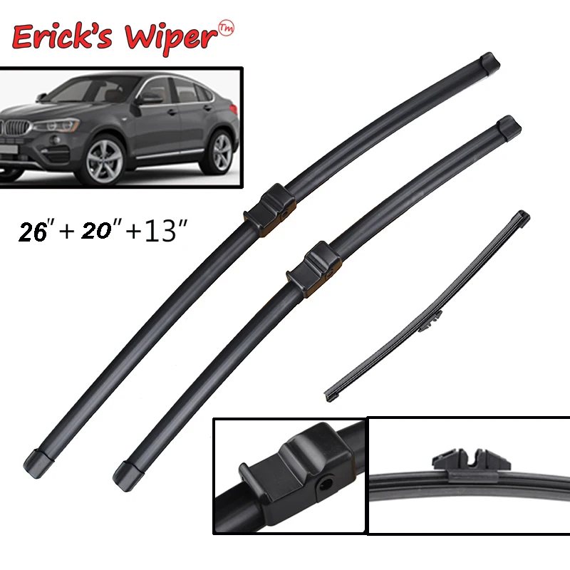 Erick's Wiper LHD Front & Rear Wiper Blades Set For BMW X3 F25 2010 - 2017 Windshield Windscreen Window Brushes 26