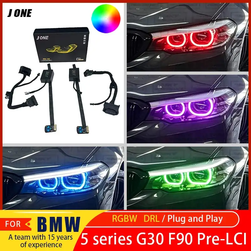

FOR BMW 5 Series G30 G31 M5 F90 G32 RGBW Angel Eye LED Daytime Running Lights J ONE Auto Parts White Blue Red Plug and Play DRL