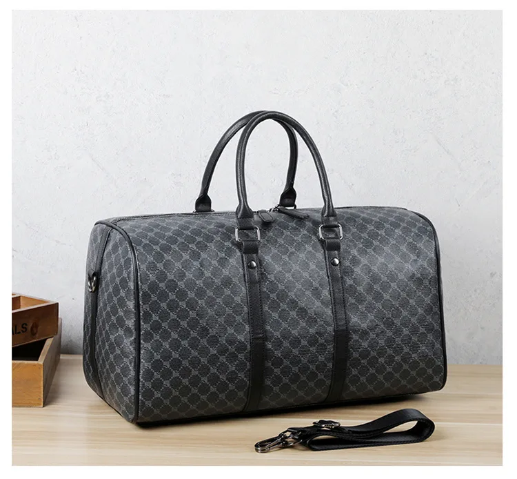 Große Herren-Tragetaschen, modische Handtaschen mit Karomuster und Henkeln, Herren-Umhängetaschen, wasserdichte Reisetaschen, Herren-Gepäcktaschen. – Detail 21