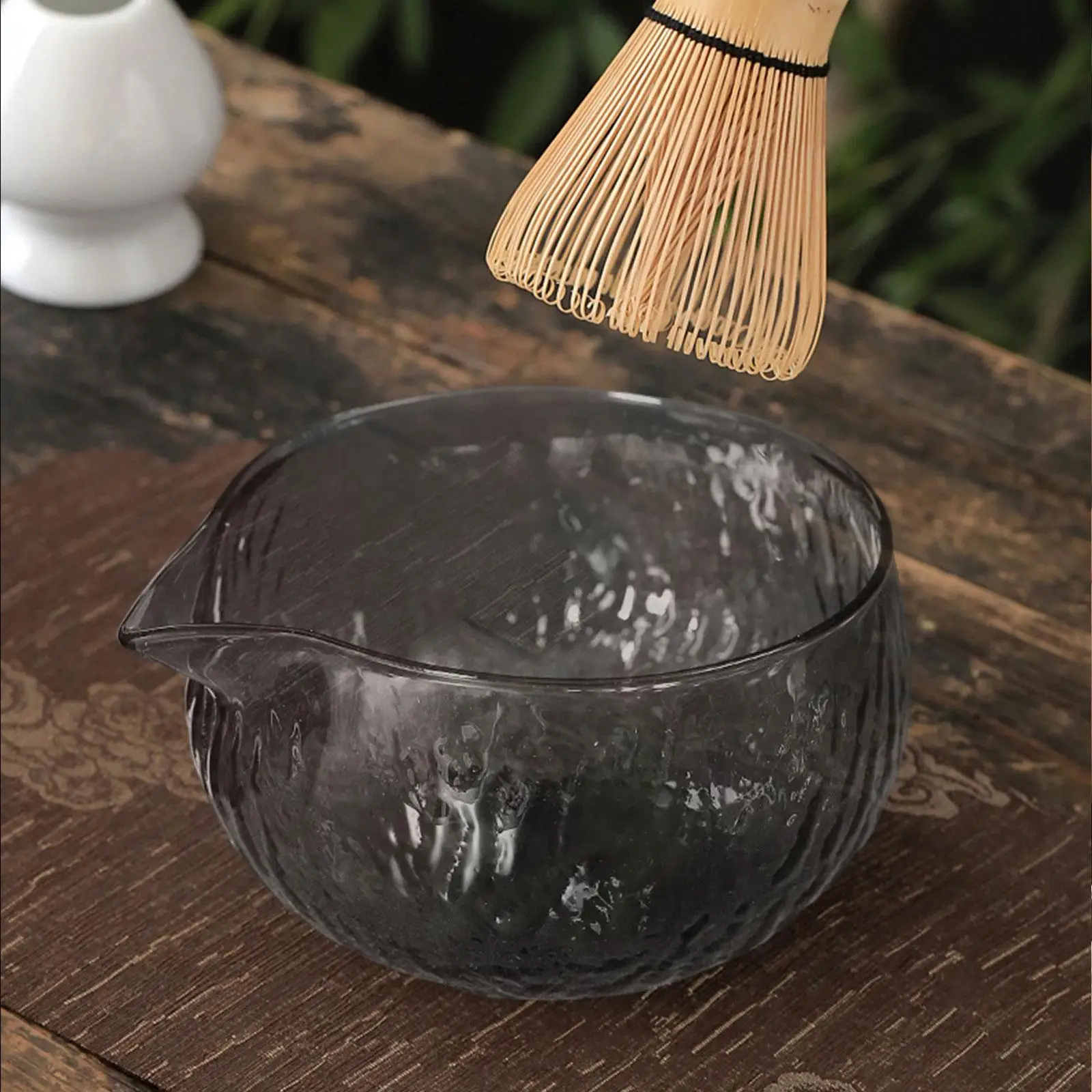 

Glass Japanese Matcha Tea Bowl with Spout Handcrafted for Cold Brew Office