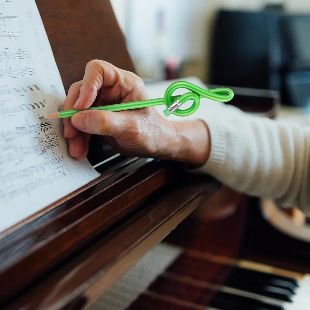 5–50 Stück Musik-Bleistifte, bunte Musiknoten, Stifte, Lehrertag, Höhen für Klavier, Lehrer, Studenten, Heimbüro, Schulbedarf – Detail 4